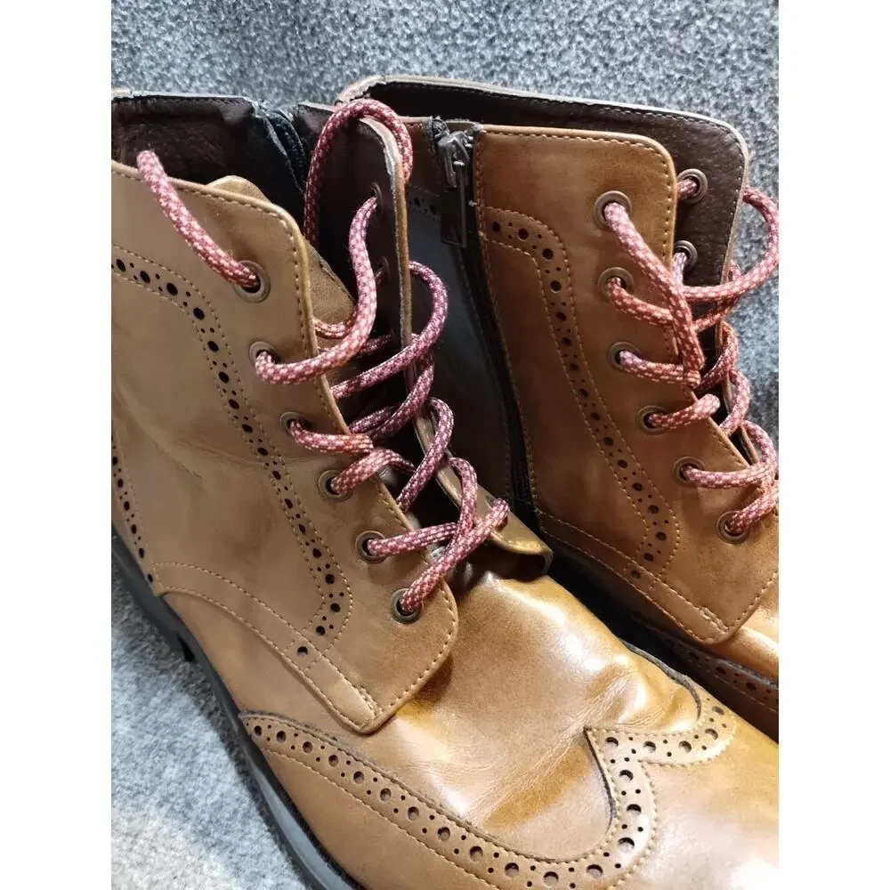 Unlisted Cole Productions Men’s Boots Blind Sided Brown Zip up Size 9 Wingtip